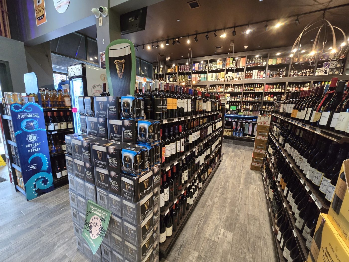 Wine aisle inside Commonwealth Cellars
